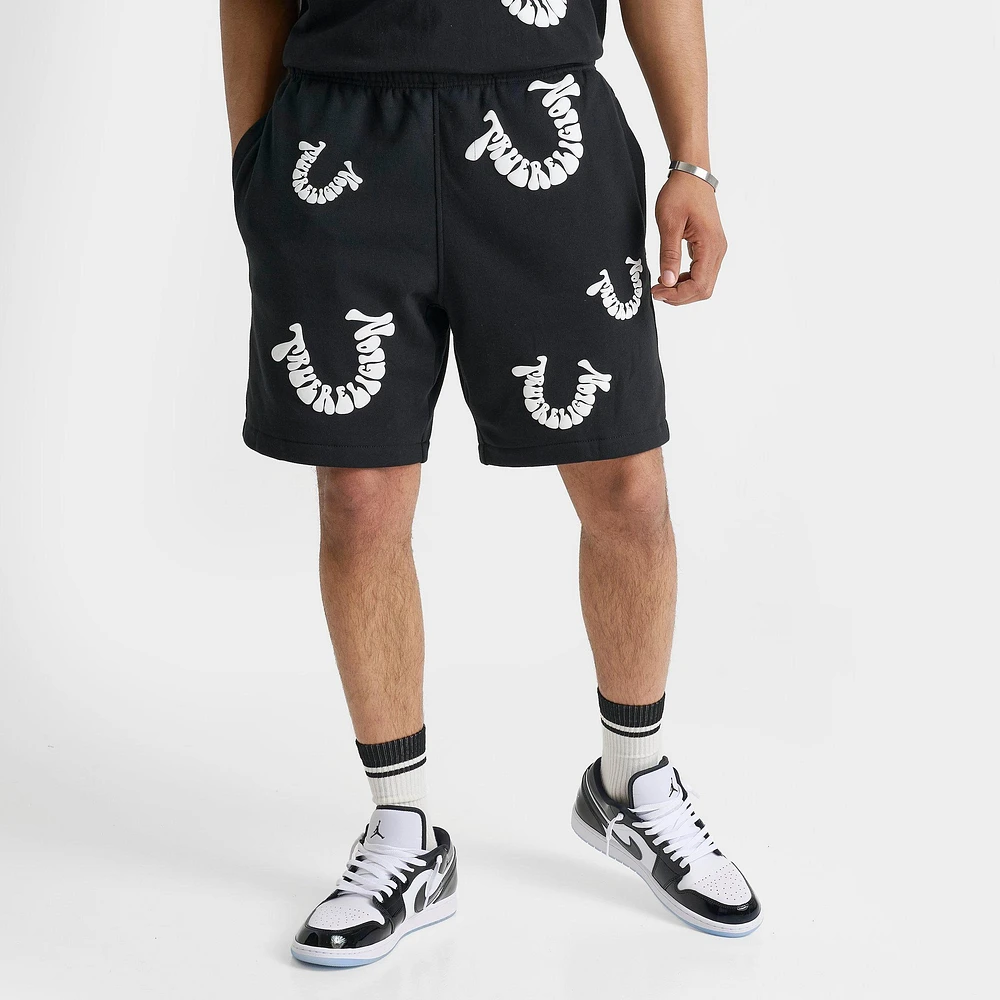 Men's True Religion Warped Logo Fleece Shorts