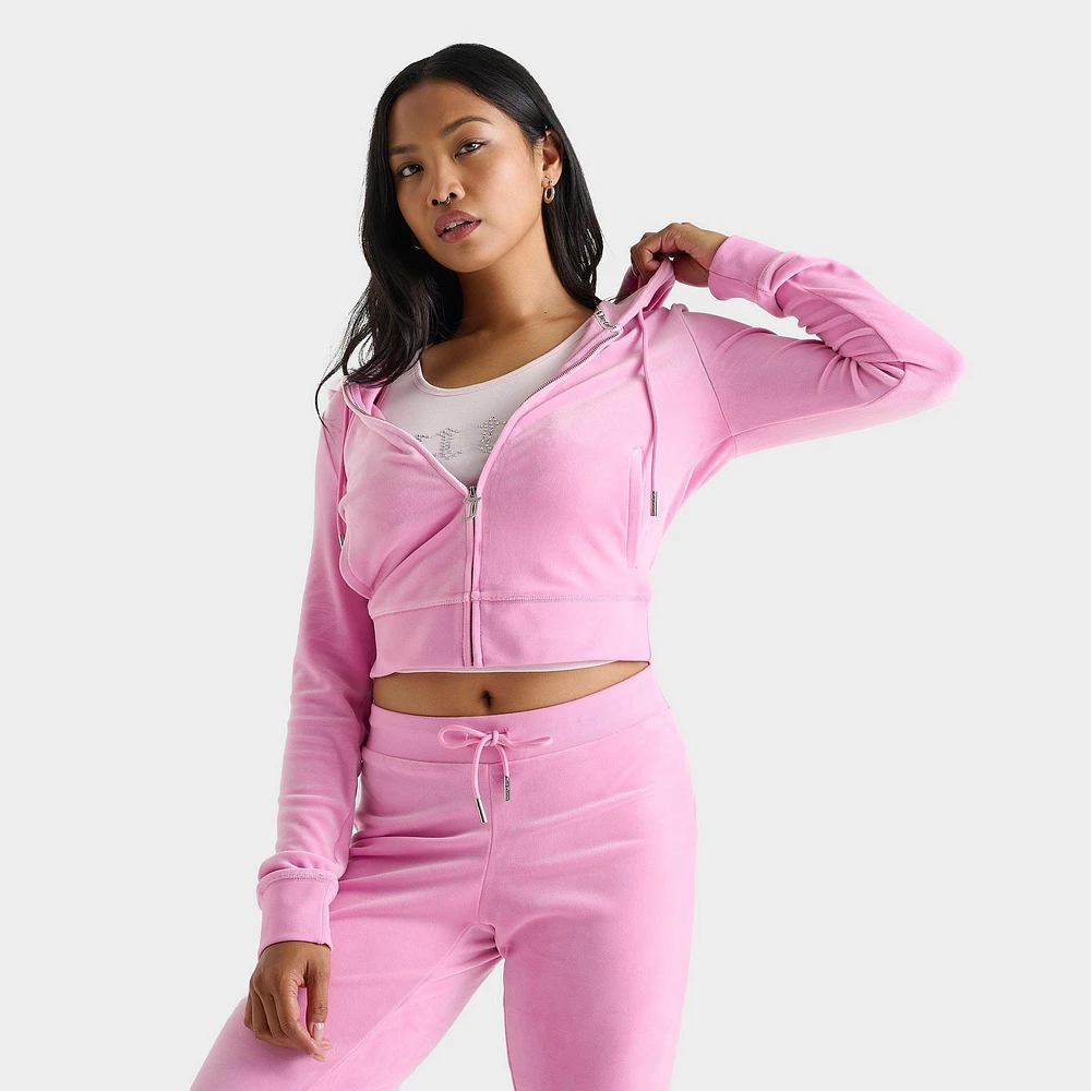 Women's Juicy Couture OG Big Bling Velour Zip-Up Hoodie