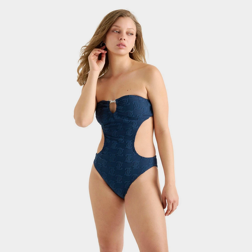 Women's Juicy Couture Embossed Jewel One-Piece Swimsuit