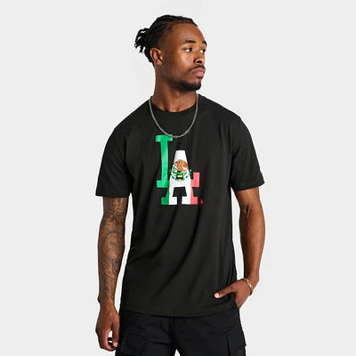 Men's New Era Los Angeles Dodgers MLB Mexico Flag Logo T-Shirt