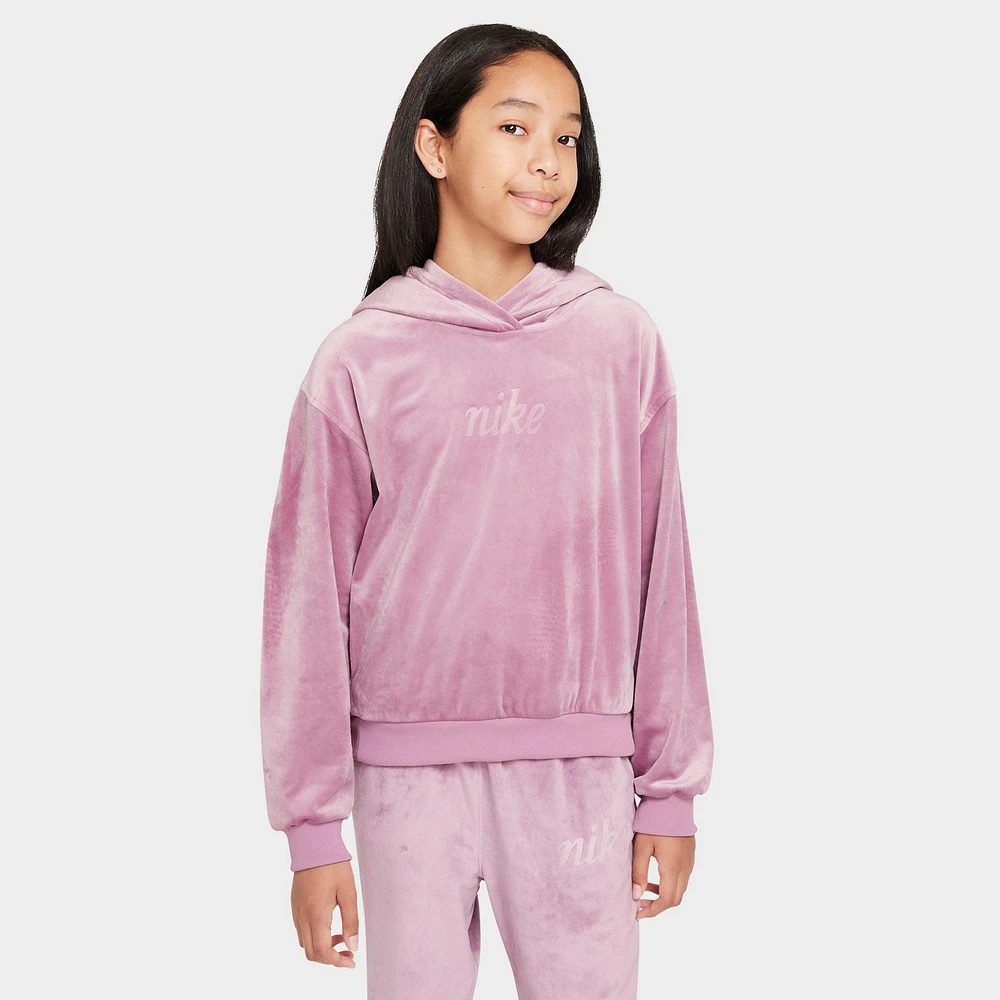 Girls' Nike Sportswear Velour Pullover Hoodie