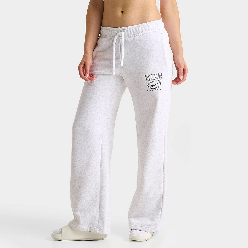 Women's Nike Sportswear Club Fleece Mid-Rise Wide-Leg Graphic Pants