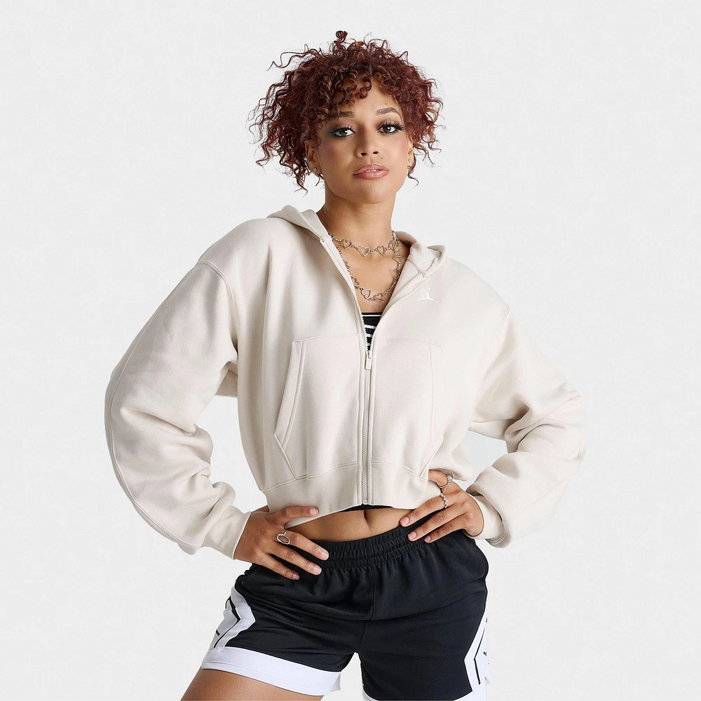 Women's Jordan Brooklyn Fleece Cropped Full-Zip Hoodie
