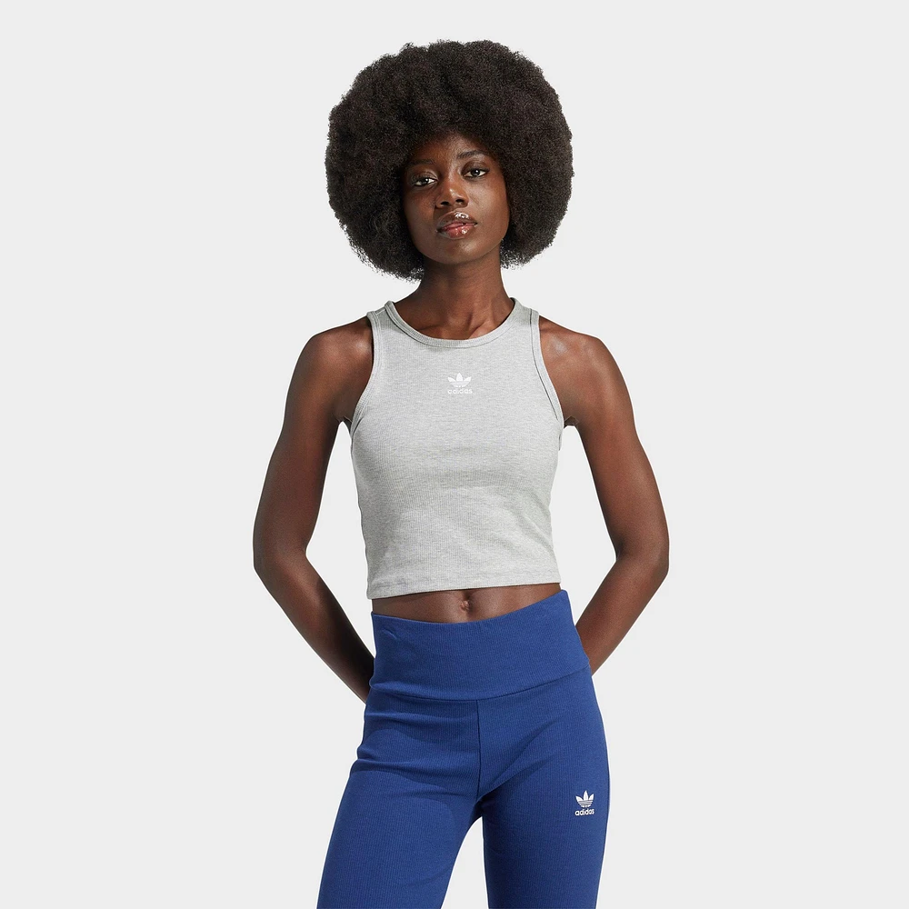 Women's adidas Essentials Lifestyle Ribbed Cropped Long-Sleeve T-Shirt