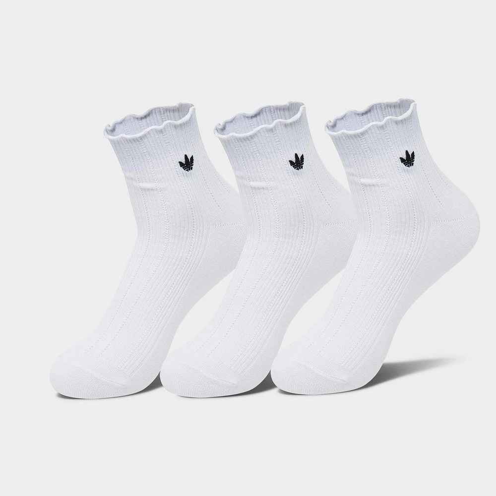 Women's adidas Originals Ruffle Quarter Socks (3-Pack)