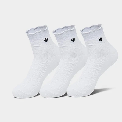 Women's adidas Originals Ruffle Quarter Socks (3-Pack)