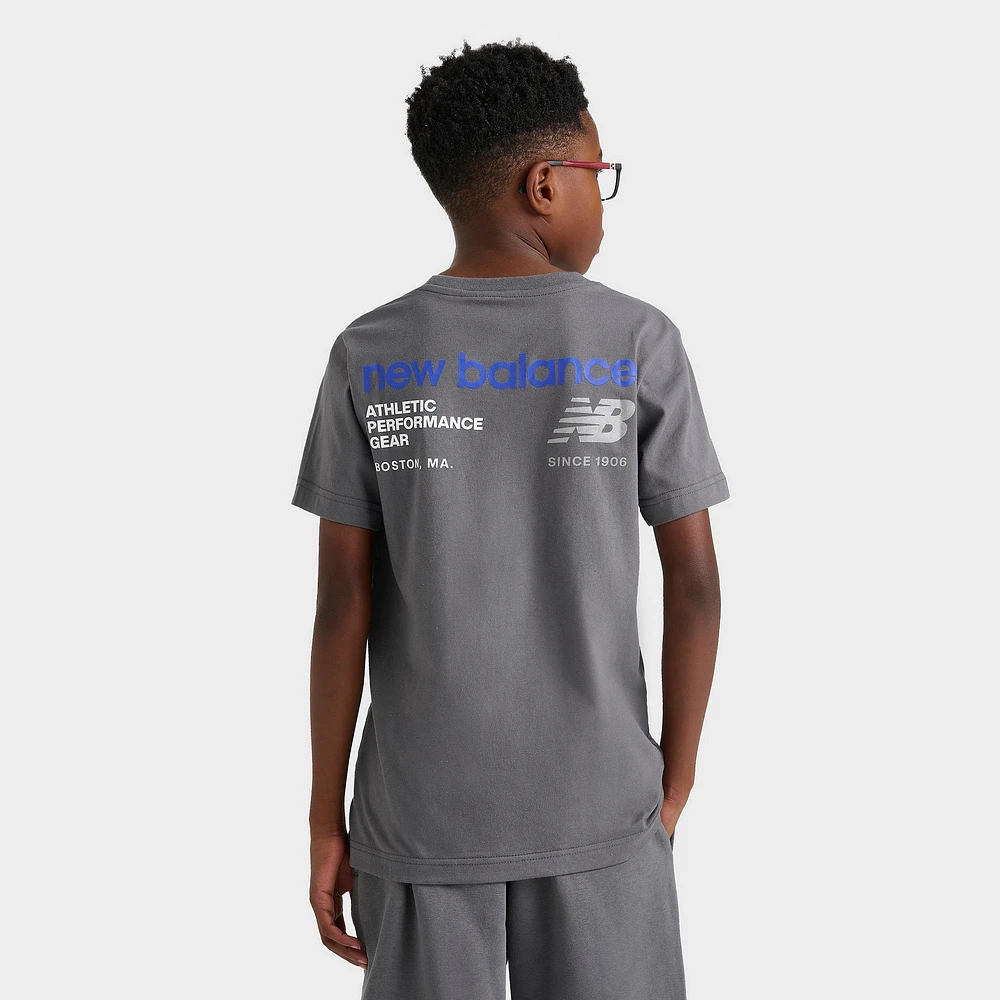 Kids' New Balance Linear Logo Back Hit T-Shirt