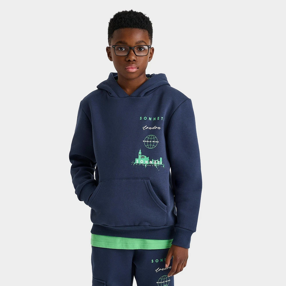 Kids' Sonneti Stack Logo Fleece Pullover Hoodie