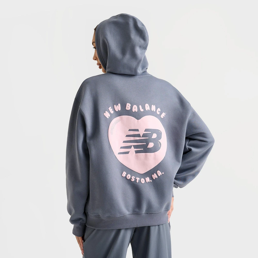 Women's New Balance Bubble Heart Graphic Pullover Hoodie