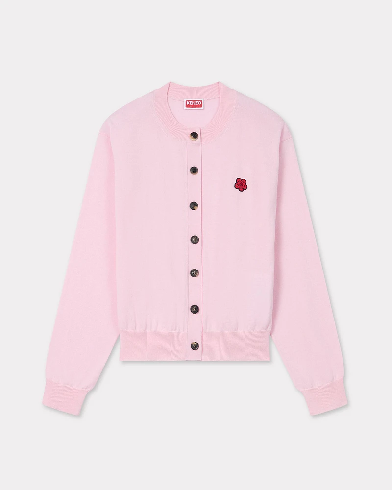'Boke Flower' embroidered crewneck cardigan wool