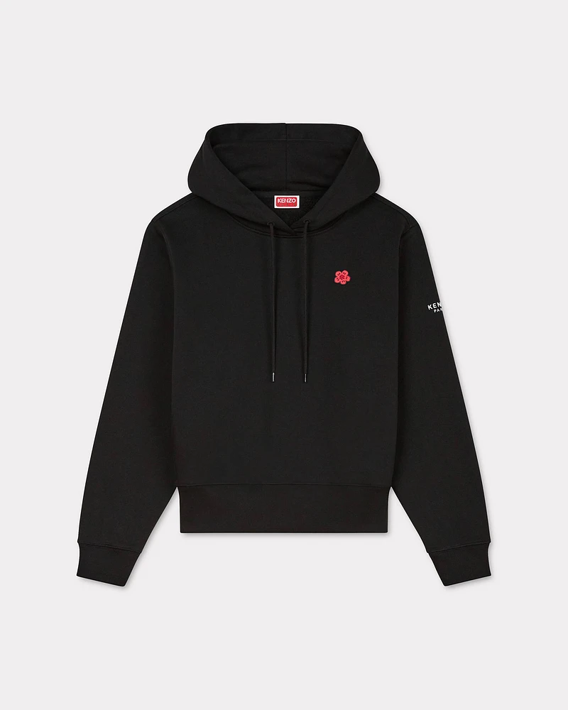 'Boke Flower' embroidered hoodie cotton