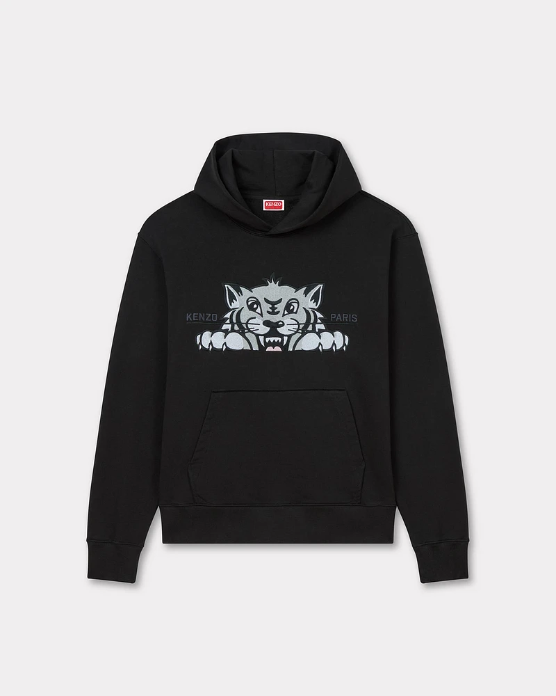 'KENZO Happy Tiger' embroidered hoodie cotton