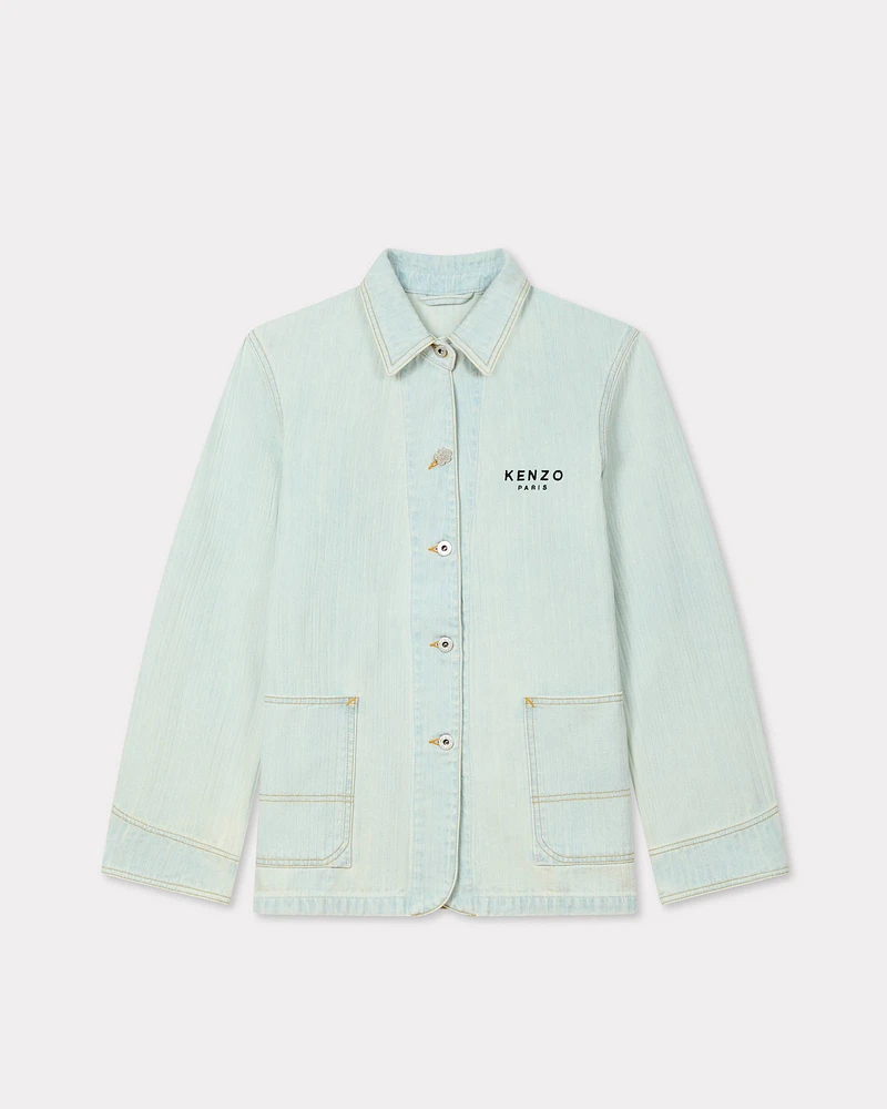 'Boke Flower' embroidered workwear jacket japanese denim
