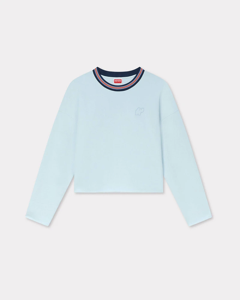 'KENZO Elephant Logo' embroidered short sweatshirt cotton