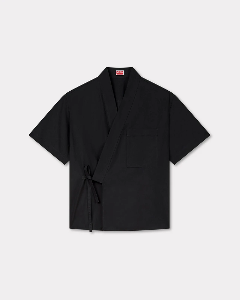 Kimono short sleeve shirt cotton poplin