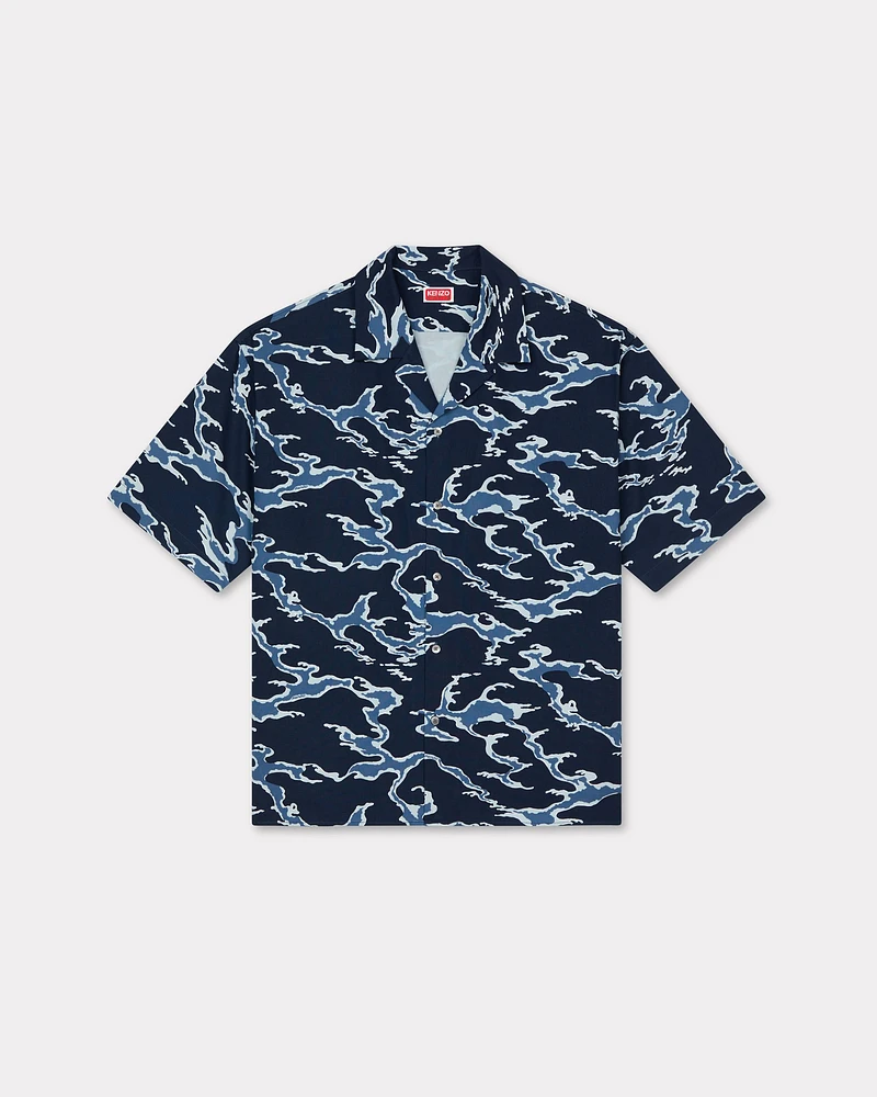 'KENZO Ocean Camo' hawaiian short sleeve shirt cotton