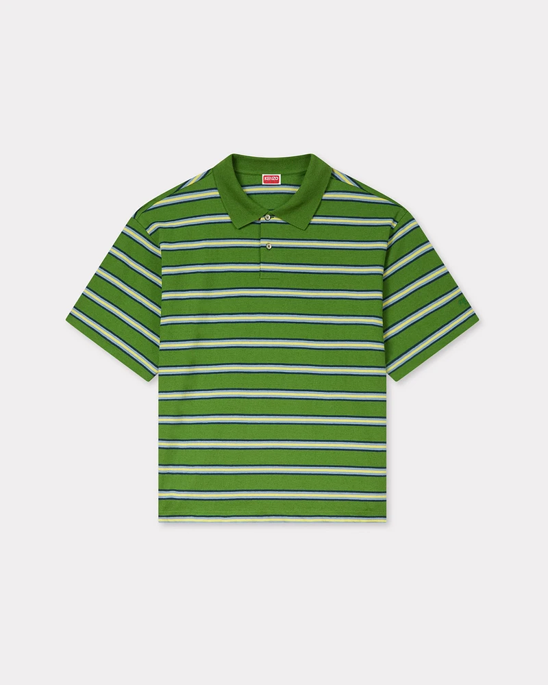 'KENZO Coast Lines' embroidered boxy polo cotton linen