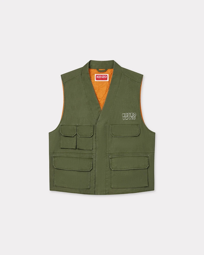 'KENZO Elephant Logo' embroidered multipocket gilet coated cotton