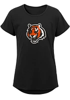 Cincinnati Bengals Girls Black Primary Logo Short Sleeve Tee