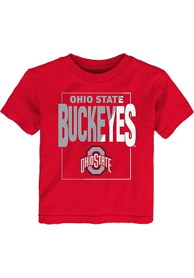 Ohio State Buckeyes Toddler Red Coin Toss Short Sleeve T-Shirt