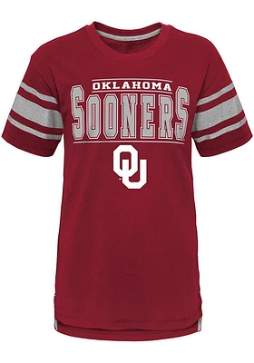 Oklahoma Sooners Boys Cardinal Huddle Up Short Sleeve Fashion Tee