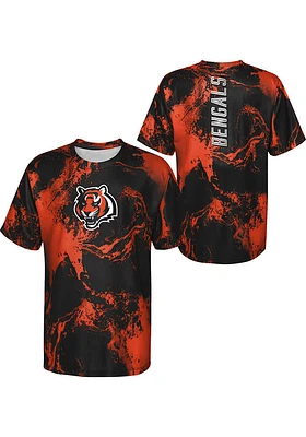 Cincinnati Bengals Youth Black The Mix Short Sleeve T-Shirt