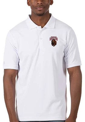 Antigua Montana Grizzlies Mens White Legacy Pique Short Sleeve Polo