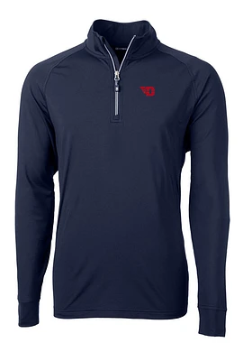 Cutter and Buck Dayton Flyers Mens Navy Blue Adapt Eco Knit Recycled Big Tall Qtr Zip