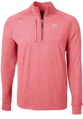 Cutter and Buck Dayton Flyers Mens Red Adapt Eco Knit Big Tall Qtr Zip