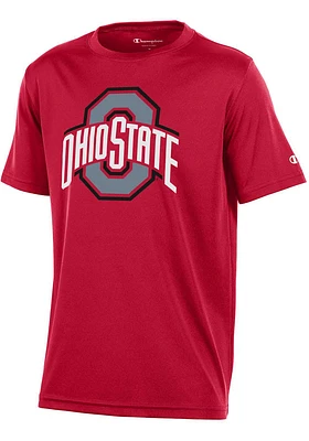 Champion Ohio State Buckeyes Youth Cardinal Primary Logo Design Short Sleeve T-Shirt