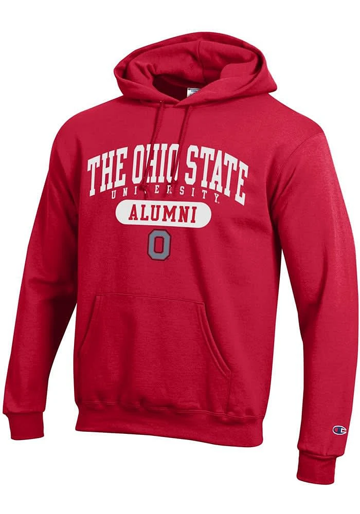 Champion Ohio State Buckeyes Mens Red Alumni Long Sleeve Hoodie