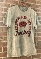 Adidas Columbus Blue Jackets Grey Rink Arch Short Sleeve T Shirt
