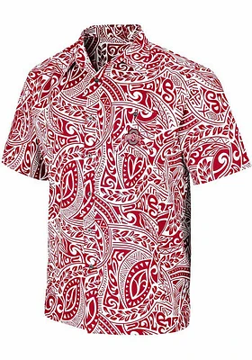 Colosseum Ohio State Buckeyes Mens Red Make Short Sleeve Dress Shirt