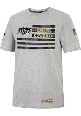 Colosseum Oklahoma State Cowboys Grey OHT Shockwave Camo Flag Short Sleeve T Shirt