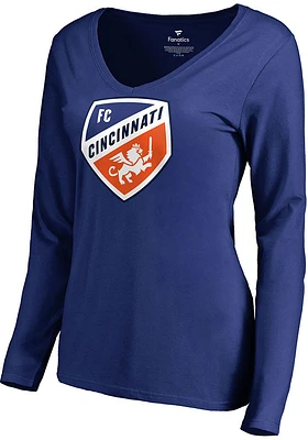 FC Cincinnati Womens Blue Primary Logo LS Tee