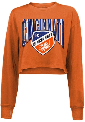 FC Cincinnati Womens Orange Cropped LS Tee