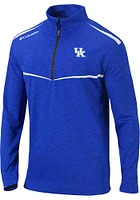 Columbia Kentucky Wildcats Mens Blue Scorecard Long Sleeve Qtr Zip Pullover