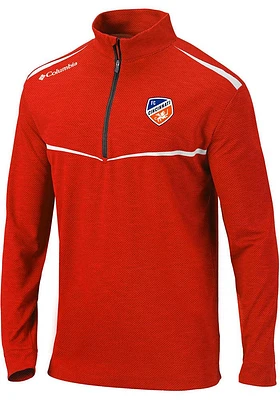 Columbia FC Cincinnati Mens Orange Scorecard Long Sleeve Qtr Zip Pullover