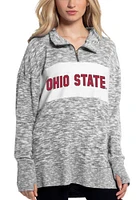 Ohio State Buckeyes Womens Grey Cozy Qtr Zip