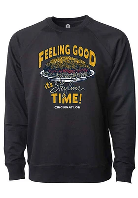 Rally Cincinnati Mens Black Feeling Good Long Sleeve Crew Sweatshirt