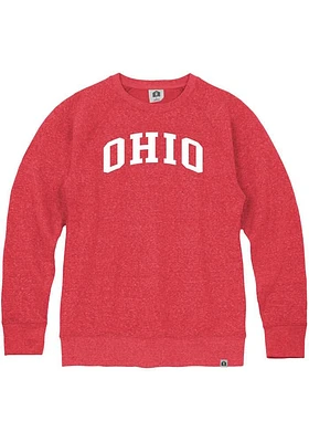 Rally Ohio Mens Red Collegiate Arch Wordmark Long Sleeve Crew Sweatshirt