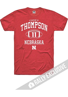 Casey Thompson Nebraska Cornhuskers Red Football Player Name and Number Short Sleeve T Shir..