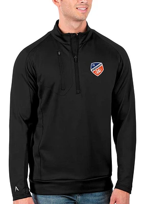 Antigua FC Cincinnati Mens Black Generation Long Sleeve Qtr Zip Pullover