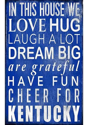 Kentucky Wildcats In This House Sign - Blue