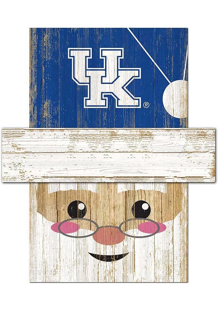 Kentucky Wildcats Santa Head Sign - Blue