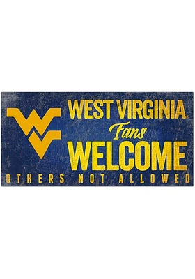 West Virginia Mountaineers Fans Welcome 6x12 Sign - Blue