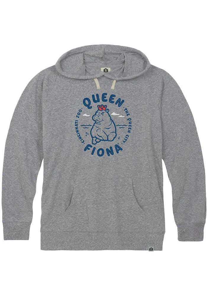 Rally Cincinnati Mens Grey Queen Fiona Long Sleeve Hoodie