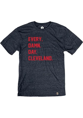 Rally Cleveland Navy Blue Every Damn Day Short Sleeve Fashion T Shirt
