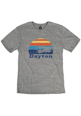 Rally Dayton Grey Sunset Plane Short Sleeve Fashion T Shirt