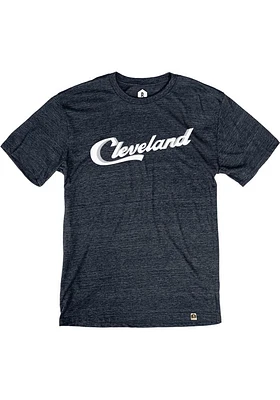 Rally Cleveland Navy Blue Sign Wordmark Short Sleeve Fashion T Shirt